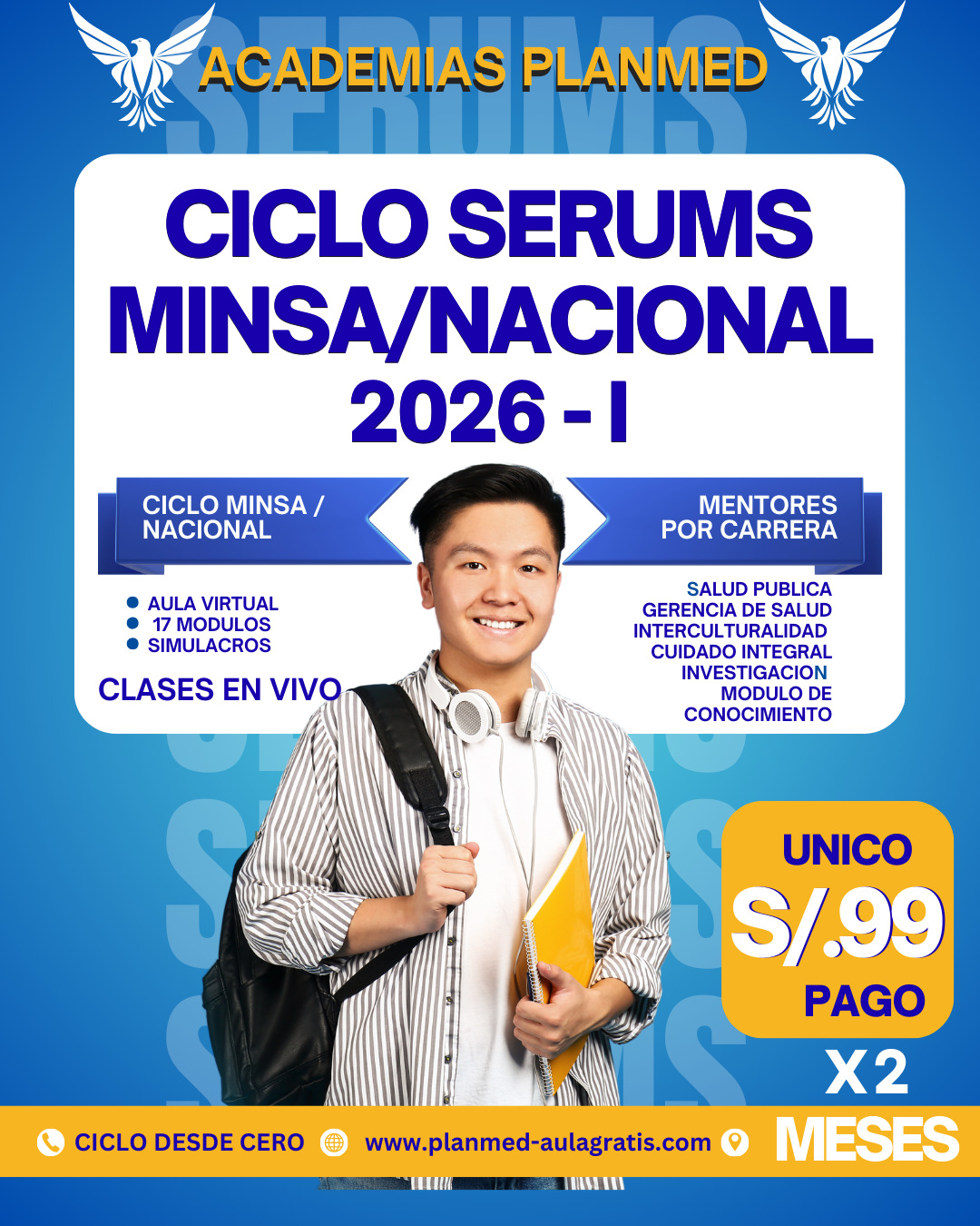 Blue and White Modern College Admission Instagram Post